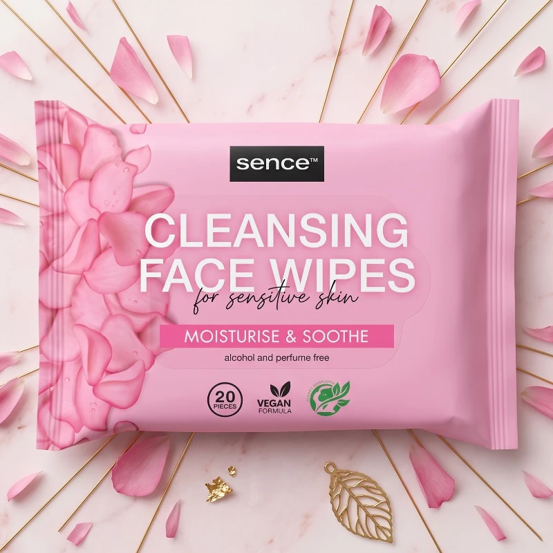 paquet de lingette sence soothe 🌸 Lot de 12 paquets de 20 Lingettes nettoyantes pour le visage Sensible ✨ – Image 1