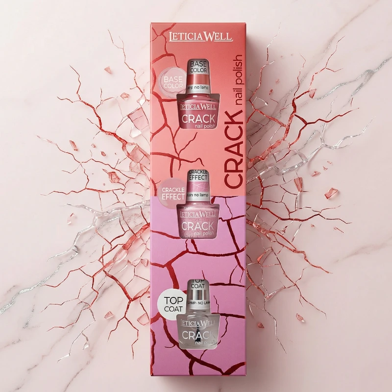 coffret de vernis a ongles craquelés 💅 Coffret Trio Manucure "Crack Nail Polish" Vernis Craquelé – Leticia Well – Image 1
