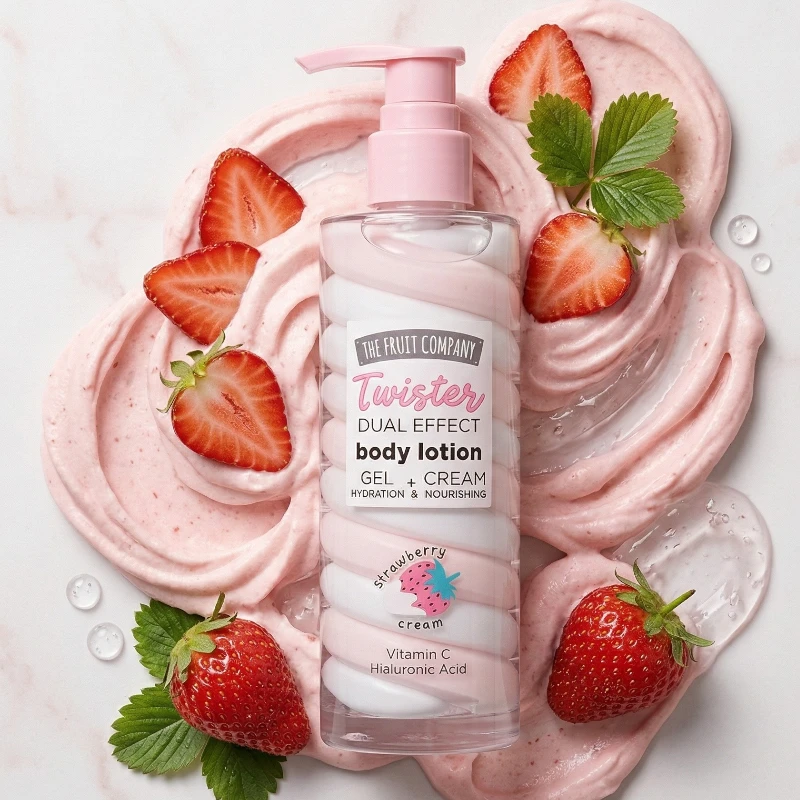 fournisseur de body lotion fraise chantilly the fruit company Lotion Corporelle FRAISE CREAM TWISTER – The Fruit Company (200g)11 – Image 1