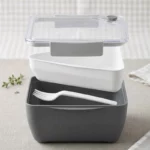 Lunch Box Noir à Compartiments "Duo Fraîcheur" – 1,85 L au total