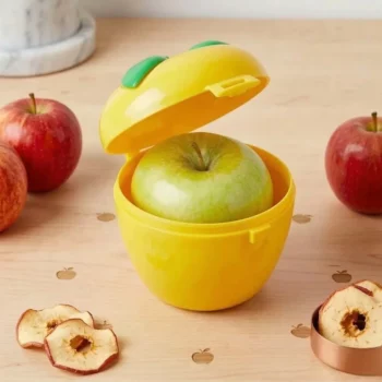 Boîte Jaune de Conservation pour Pomme – Le Compagnon Nomade (Sans BPA)