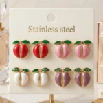 Lot de 10 (2,50€ Pièce) 🌿 Mélange de Couleur - Paires de Boucles d'Oreilles en Acier Inoxydable