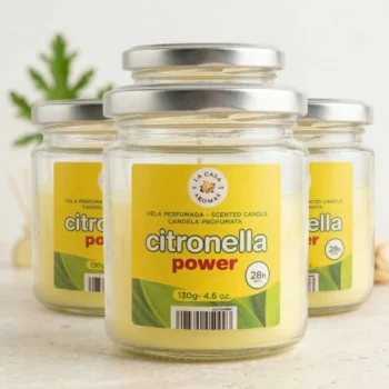 Lot de 10 (2,80€ Pièce) : Bougie Anti-moustiques Parfumée à la Citronnelle 130g -  La Casa de los Aromas