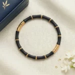 Bracelet Jonc "Bambou" Noir & Doré – L'Élégance Naturelle en Acier Inoxydable
