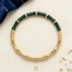 Bracelet Jonc "Bambou" Vert & Doré – L'Élégance Naturelle en Acier Inoxydable