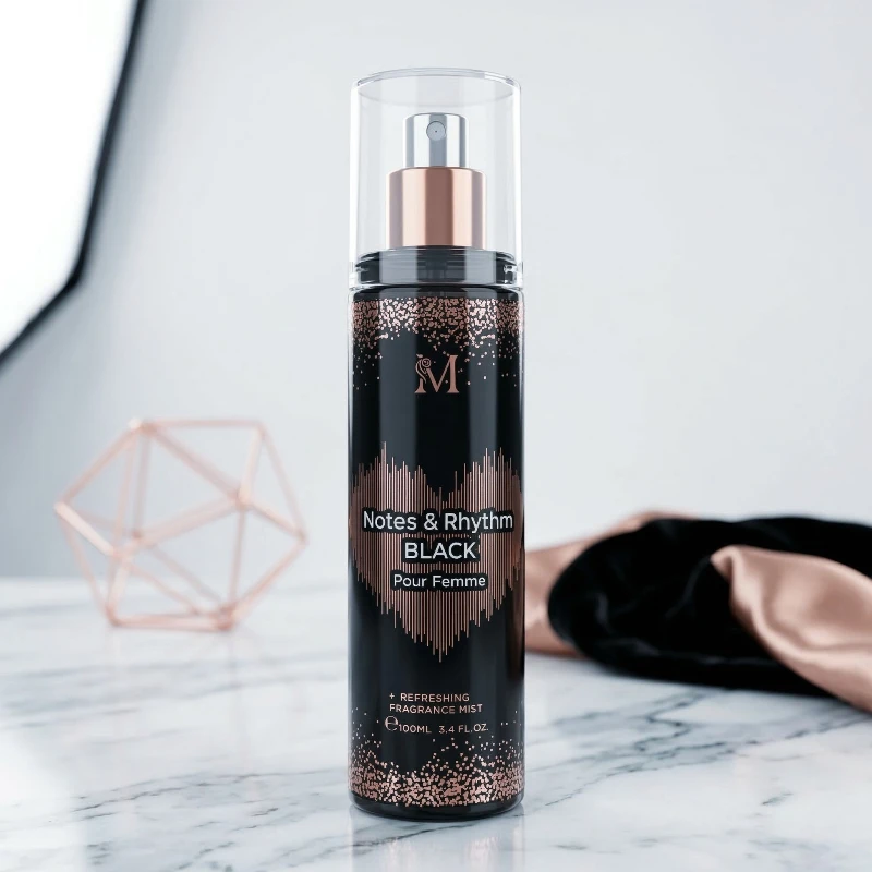 fournisseur de brume corporelle notes & rhythm black brand BRUME CORPORELLE MIRAGE BRANDS "Notes & Rhythm Black" Collection Luxe (100 ml) – Image 1