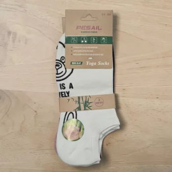 Lot de 12 Paires (1€ Pièce) : Paires de Chaussettes Femme en Fibre de Bambou Antidérapantes – Confort & Yoga – Image 3