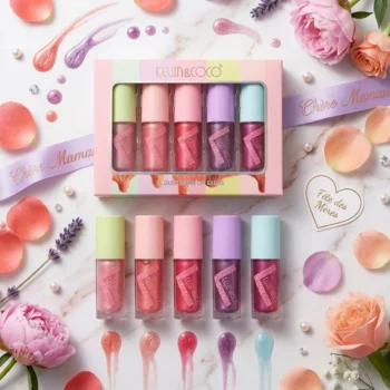✨ Sublimez votre Sourire : Coffret 5 Gloss Scintillants Kevin & Coco 💄💖