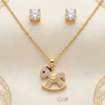 Parure de Bijoux Prestige – Collier & Boucles d'Oreilles en Acier Inoxydable