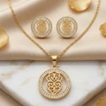 Parure de Bijoux Prestige – Collier & Boucles d'Oreilles en Acier Inoxydable