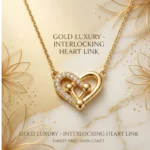 Collier avec Pendentif Doré en Acier inoxydable de haute qualité – Coeur & Strass