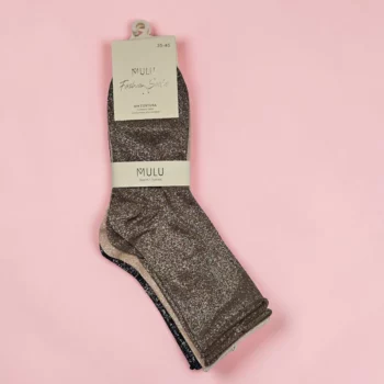 Lot de 12 Paires (1,40€ Pièce) : Paires de Socquettes Scintillantes Sans Coutures- "Lurex & Confort" – Image 3
