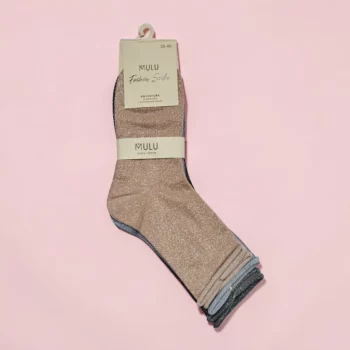 Lot de 12 Paires (1,40€ Pièce) : Paires de Socquettes Scintillantes Sans Coutures- "Lurex & Confort" – Image 5