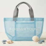 Sac Cabas Bleu en Filet Mesh – Idéal Plage, Sport et Loisirs