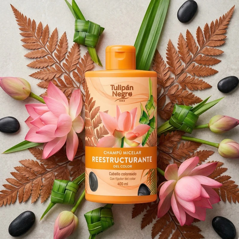 fournisseur de shampoing tulipan negro restructurant Shampoing Micellaire "Éclat Couleur" – Tulipán Negro (400 ml) – Image 1