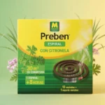 Boite de 10 Spirales Anti-moustiques Parfumées à la Citronnelle + Support - Massó Preben