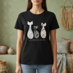 T-shirt Noir Manches Courtes Femme – Élégance et Confort au Quotidien - Coton Stretch Premium (95% Coton)