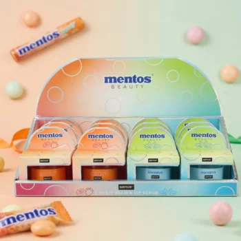 Présentoir de 12 : Baume & Gommage à lèvres 2 en 1 MENTOS – Sence