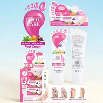 Présentoir de 6 : Crème de Soin Relaxante pour les pieds – Kiss Beauty – Image 2