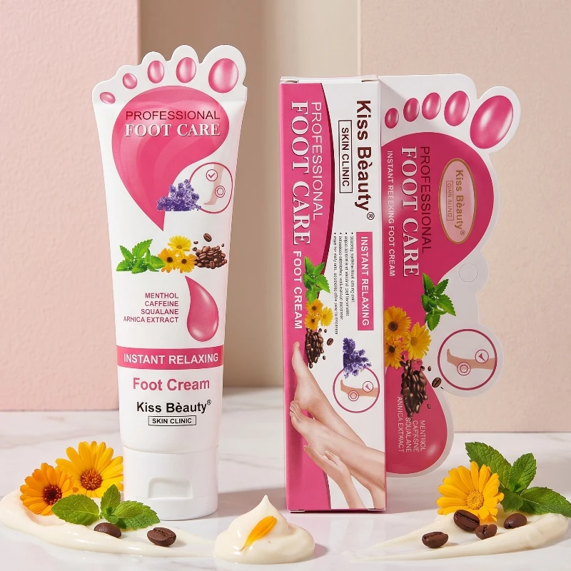 fournisseur encreme de pieds (9) Présentoir de 6 : Crème de Soin Relaxante pour les pieds – Kiss Beauty – Image 1