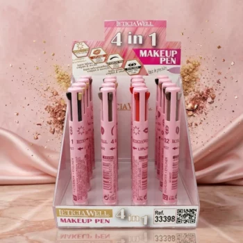 Présentoir de 16 (soit 2,15€ l’unité) Stylo Maquillage 4 en 1 – Leticia Well