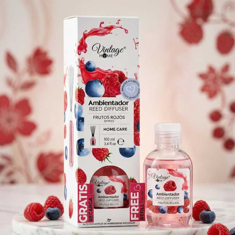 grossiste en mikado vintage fraisa nata avec recharge (1) Mikado Aux Fruits Rouges 100ml + Recharge 50ml - Vintage Parfum – Image 1