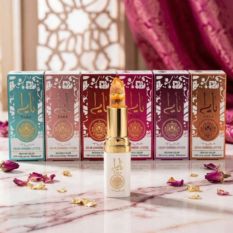 grossiste en rouge a lévres arabe yara 💄 (2,50€ Pièce) 💖 Lot de 6 Rouges à Lèvres "Yara" Magique - Couleurs Changeantes – Image 1