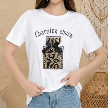 Lot de 10 (7,80€ Pièce) ✨Mélange de Noir & Blanc - Tee-Shirts "Smart-Fit" – Taille Unique Technologie Adaptable – Image 2