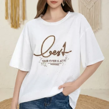 Lot de 12 (7,80€ Pièce) ✨Mélange de Noir & Blanc - Tee-Shirts "Smart-Fit" – Taille Unique Technologie Adaptable