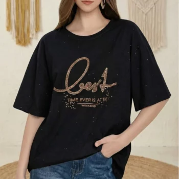 Lot de 12 (7,80€ Pièce) ✨Mélange de Noir & Blanc - Tee-Shirts "Smart-Fit" – Taille Unique Technologie Adaptable – Image 2