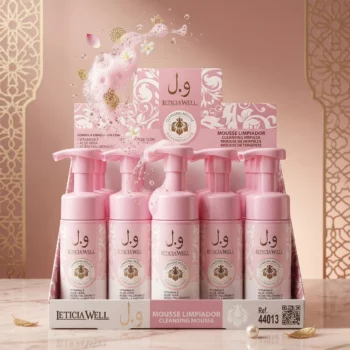 Présentoir de 12 (2,50€ Pièce) 🌸 Mousse Nettoyante Visage – Leticia Well (100ml)