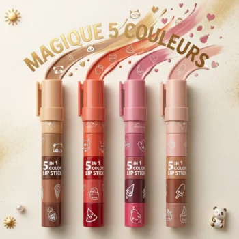 Lot de 4 Lipstick "5 en 1" Leticia Well – Toute votre palette dans un seul stylo ! – Image 2