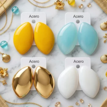 ✨ Lot Éclat : 6 Paires (2,25€ Pièce) Boucles d'Oreilles Nacrées (6cm) – Acier Inoxydable
