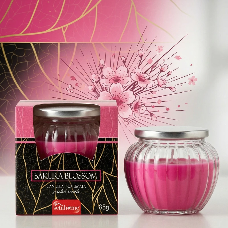 bougie PARFUME SETABLU Lot de 6 (1,20€ Pièce) Bougie Parfumée Fleurs de Cersiers 85gr - Setahome – Image 1