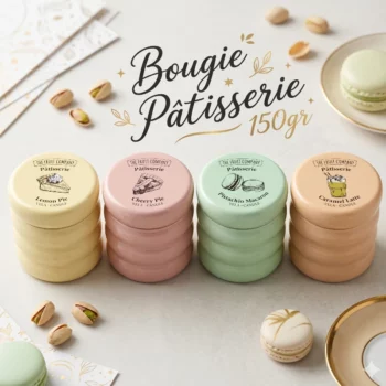 Carton de 8 (2,45€ Pièce) ☕ Bougies Parfumées "Caramel Latte" – The Fruit Company Pâtisserie – Image 2