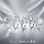 Set de 5 (2,20€ Pièce) 💍 Bagues en Acier Inoxydable – Collection "Argentée"