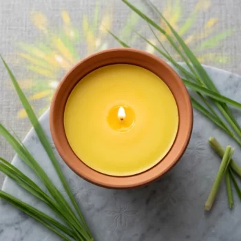 Lot de 12 (3,10€) 🦟 Grande Bougie Citronnelle Anti-Moustique 15cm – Terre Cuite Naturelle 🕯️ – Image 3
