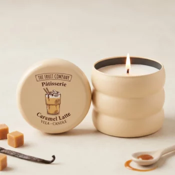 Carton de 8 (2,45€ Pièce) ☕ Bougies Parfumées "Caramel Latte" – The Fruit Company Pâtisserie