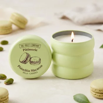 Carton de 8 (2,45€ Pièce) 🟢 Bougies Parfumées "Pistachio Macaron" – The Fruit Company Pâtisserie