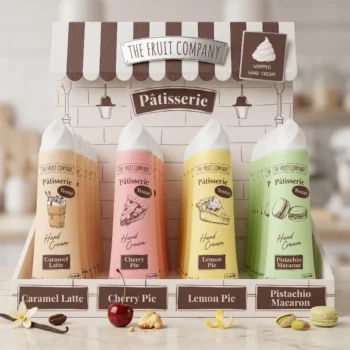 Présentoir de 24 🧁 Crèmes Mains "Pâtisserie" 60ml + Testeur – The Fruit Company