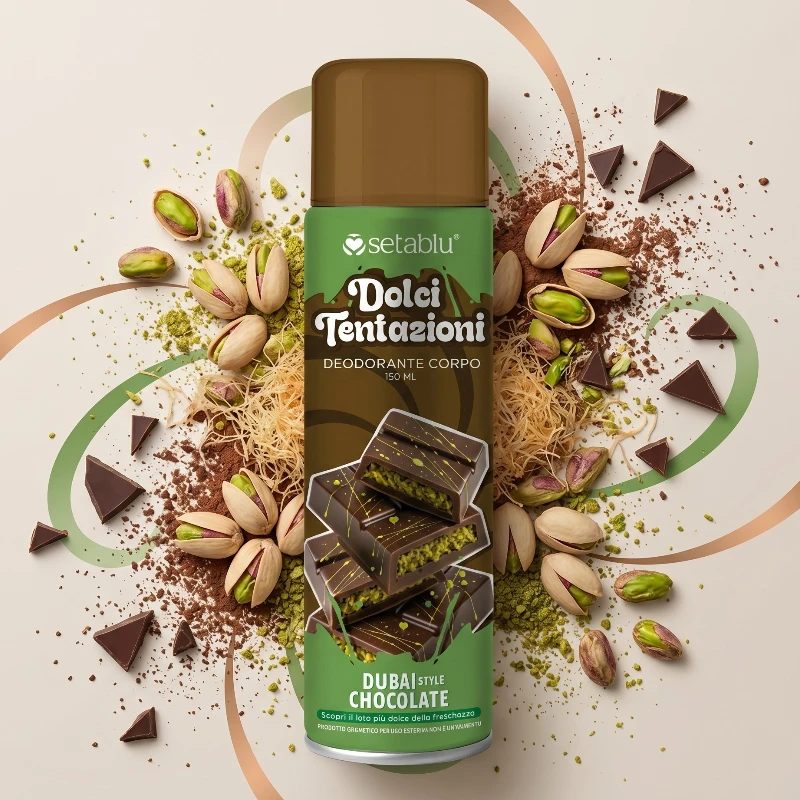 grossiste deodorant chocolat dubai salé setablu 🍫 Déodorant Corps "Dolci Tentazioni" - Dubai Chocolat – 150ml – Image 1