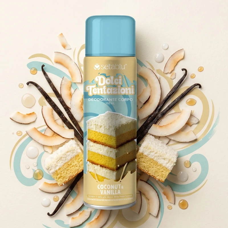 grossiste deodorant gateau coco vanille setablu 🥥 Déodorant Corps "Dolci Tentazioni" - Coconut & Vanille – 150ml – Image 1