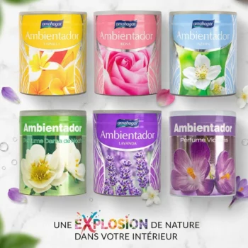 Lot de 12 (soit 0,98€ l'unité) Désodorisants en Gel 6 Parfums "Bouquet Floral" – Douceur & Sérénité (95g)