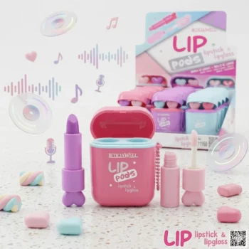 📦 Présentoir Professionnel de 18 (1,80€ Pièce) : "Lip Pods" Leticia Well – Duo Rouge à Lèvres & Gloss – Image 2