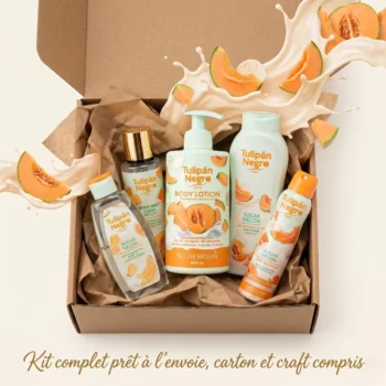 Kit Prêt à envoyé - Box 5 Soins Du Corps "Sugar Melon" Tulipan Negro : Carton & Craft Fournis