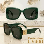 Paires de Lunettes de Soleil UV400 – Motif Léopard Doré – Vert Bouteille