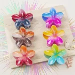 Lot de 12 (soit 0,80€ La Pince) : 🌺 Pince à Cheveux "Fleur de Tiaré" Étincelante – Beauty Face 🌺 - 8cm