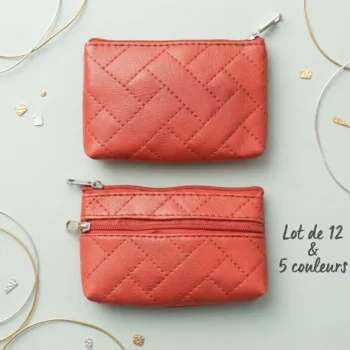 👛 Lot de 12 (0,75€ Pièce) Porte-Monnaie Double Zip "5 Couleurs" – Élégance & Praticité – Image 2