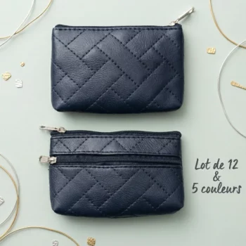 👛 Lot de 12 (0,75€ Pièce) Porte-Monnaie Double Zip "5 Couleurs" – Élégance & Praticité – Image 3