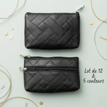 👛 Lot de 12 (0,75€ Pièce) Porte-Monnaie Double Zip "5 Couleurs" – Élégance & Praticité – Image 4